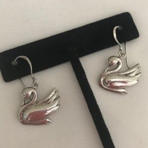 Shreve, Crump & Low Sterling Swan Earrings